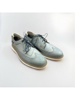 FootJoy Traditions Wing Tip Golf Shoes 10 M- 57912- Light Blue Spiked FJ